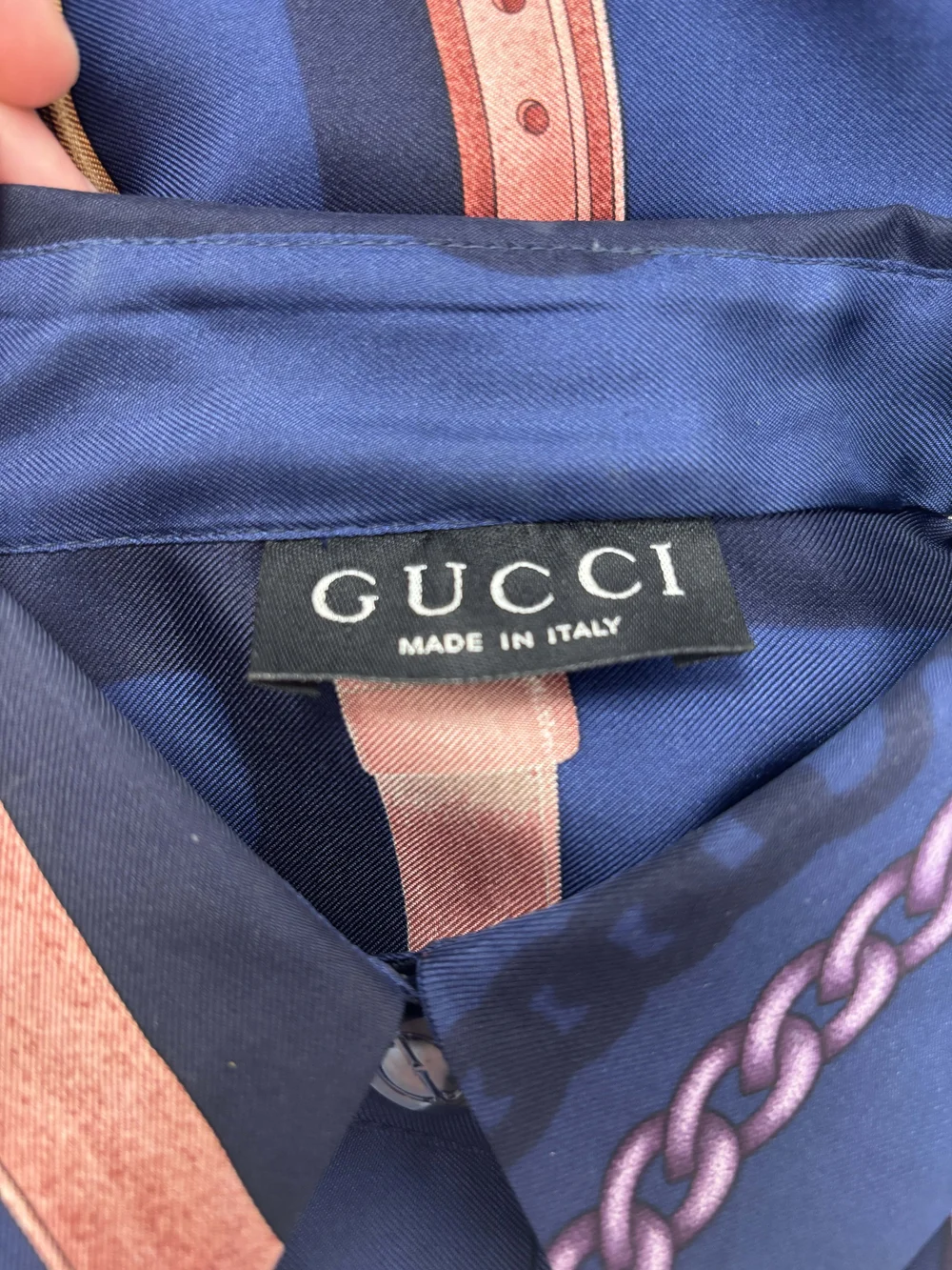 Gucci 1995 buckle print silk shirt — JAMES VELORIA